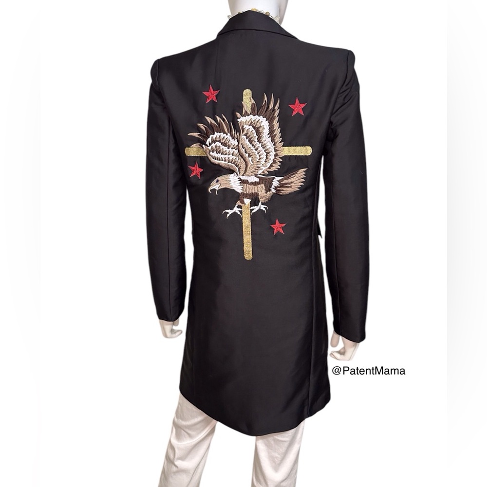 GRACE CHOW EMBROIDERED BLACK COAT JACKET SIZE L CHINESE SOCIAL MEDIA INFLUENCER